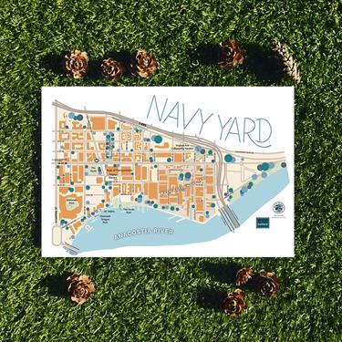 Navy Yard Washington DC neighborhood map art print 11x17 by WildPlacesPrints