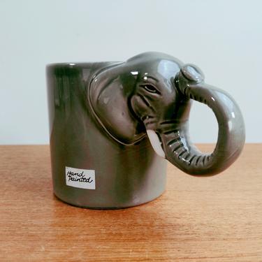 Vintage Bergschrund Seattle Elephant Mug 2 of 2 | Figural Hand Painted | 1987 