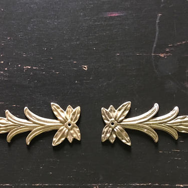 Pair of Cast Brass Leaf Ormalu For Decorating Furnitue by TheCommunityForklift