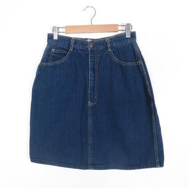 Vintage 80s Classic Denim Mini Skirt Size S 26 Waist 