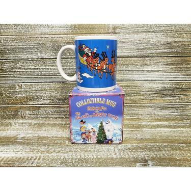 Vintage Coffee Mug, Santa Claus, Reindeer Sleigh, Rudolph &amp; the Island of Misfit Toys, Tea Hot Chocolate Cup, NOS, Vintage Christmas 