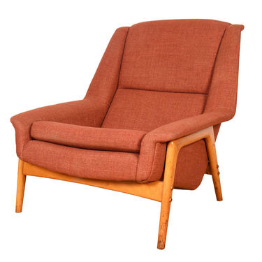 Folke Ohlsson Swedish Modern Upholstered Lounge Chair by Dux