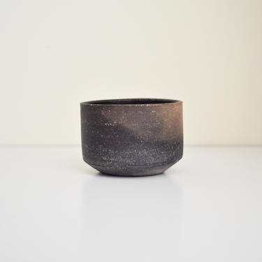 George Roby Brown and Black Gradient Bowl | Handmade Ceramic Vessel | Mid Century Modern Pottery 
