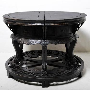 Chinese 6 Legs  Round Table with decorative base