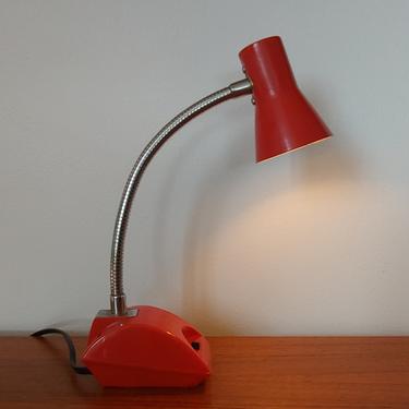 Vintage Modern Gooseneck Red Task Desk Lamp 