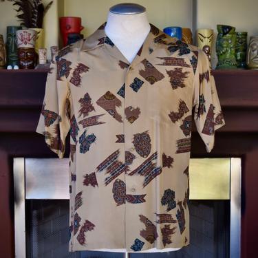 Simply Spectacular Silk 1950s Hawaiian Shirt By Ross Sutherland New Old Stock M 