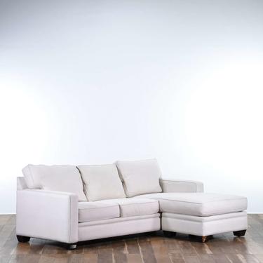 Contemporary Ivory Linen Sectional Sofa