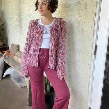 90s does 60s shag pink cardigan!!!! 