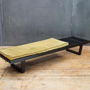 1950s Low Hardwood Slat Bench Coffee Table Vintage Mid-Century Modern Japanese Plant Stand 
