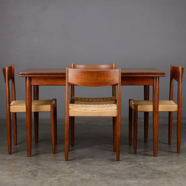 Mid Century Dining Set Table and 4 Chairs Poul Volther Danish Modern 