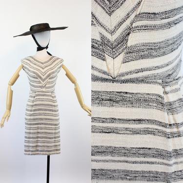 1950s LINEN striped wiggle dress xs | new summer JMC 