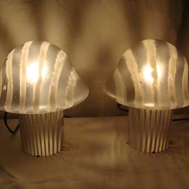 Mid Century Peil & Pultzer Handblown Glass Mushroom Lamp 