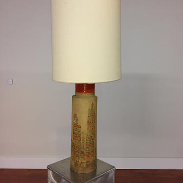 Aldo Londi Campus Ceramic Table Lamp by Bitossi Italy 