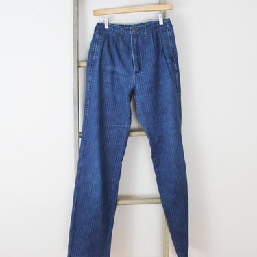 Vintage Pinstripe Jeans / Long Inseam / Tall Women Fashion / Vintage Jeans / 90's Fashion 
