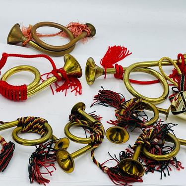Vintage Brass Horn Ornaments Brass Horn Napkin Rings Musicial Instrument Ornaments 