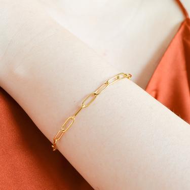 Jasmine Dainty Chain Bracelet, gold chain link, Layering Bracelet, Paper clip Bracelet, gold paper clip bracelet, dainty stacking bracelet 