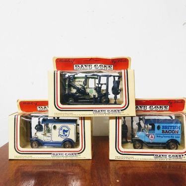 Vintage Lot of 3 1984 Models of Days Gone by Lledo Diecast Toy Cars In Box 