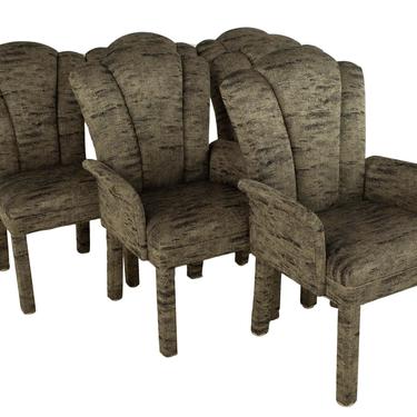 Post Modern Fully Upholstered Dining Chairs - Set of 6 - mcm 