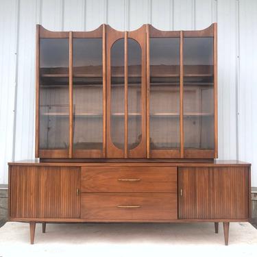 Mid-Century Sideboard with China Cabinet Top 