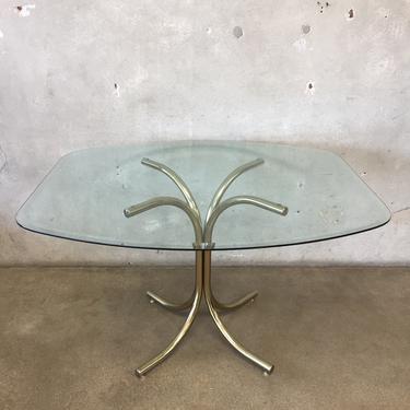 1970's Morex Furniture Glass Dining Table