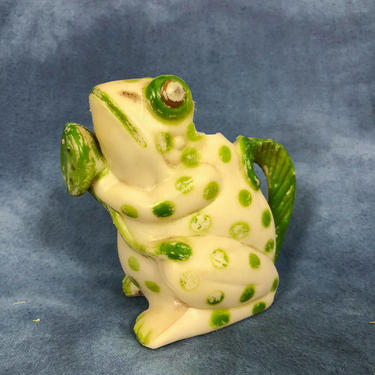 Cute and Kitschy Vintage 1960s Blowmold Plastic Frog Watering Can 