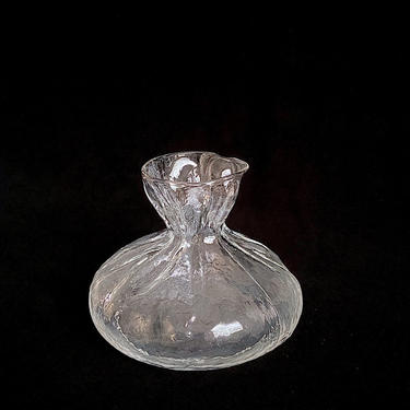 Vintage Scandinavian Modern Art Glass Bag Vase SEA GLASBRUK Sweden Rune Strand Design 