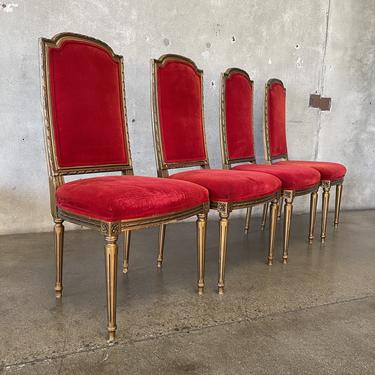 Hollywood Regency Gold Gilded Dining Chairs