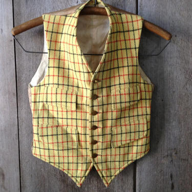 1928 Boys Wool Waistcoat Vest, England, Master of The Devon and Somerset Staghounds Sons, Rare Handmade Wool Vest 