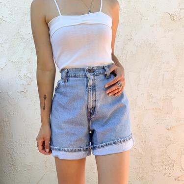 Vintage Levi Strauss Levi's Orange Tab 951 Relaxed Fit High Waisted Light Wash Shorts Made in USA 