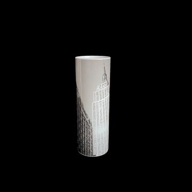 Vintage Andy Warhol Pop Art Porcelain Vase Rosenthal Studio Linie New York Skyscrapers Scene Vase 10 2/8