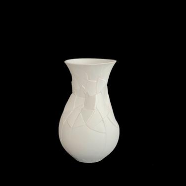 Rosenthal Phases Vase LARGEST SIZE White Matte Finish Dror Benshetrit Shattered Optical Effect Op Art Vase Studio Linie 