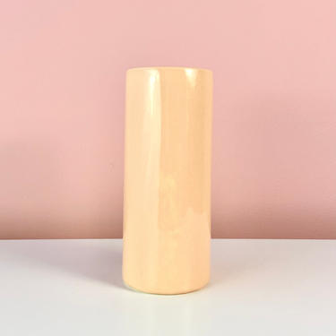 Peach Ceramic Cylinder Vase 