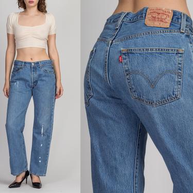 Vintage Levi's 501 Distressed Jeans - Men's Small, Women's Medium, 34x29 | 80s 90s Unisex Straight Leg Paint Splattered Boyfriend Jeans 