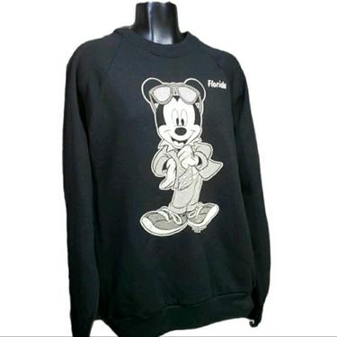Vintage Mickey Mouse Sweatshirt Mirror Print, Walt Disney Company, Florida Souvenir Shirt, TV Cartoon Mouse, Retro Vintage Clothing 