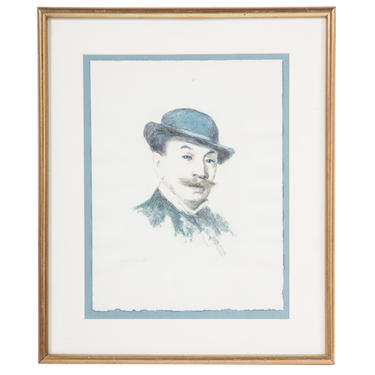Lithograph of a Man in a Bowler Hat