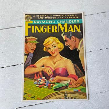 Vintage 1950's Postcard Finger Man, Raymond Chandler, Avon 219 // Casino, Vegas Collector, Roulette Wheel // Perfect Gift 