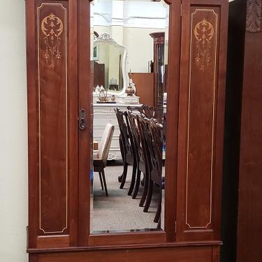 Item #R124 Edwardian Armoire with Hand Cut Inlay c.1910