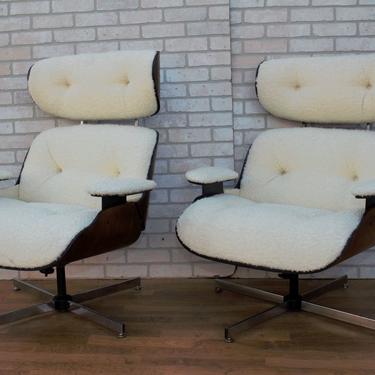 Mid Century Modern Eames Style Plycraft Lounge Chairs - Pair