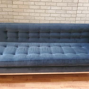 Mid Century Modern Florence Knoll in the Style of Jonathan Adler Lampert Button Tufted Sofa Newly Upholstered