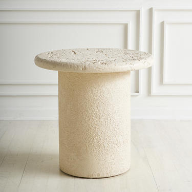 Faux Travertine Side Table