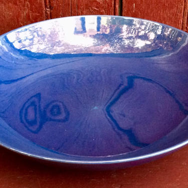 Cowan art pottery porcelain bowl in blue with high gloss  marked 