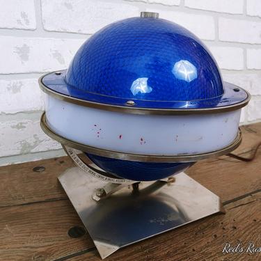 Vintage Hammer Bros Schlitz Rotating Blue Globe 