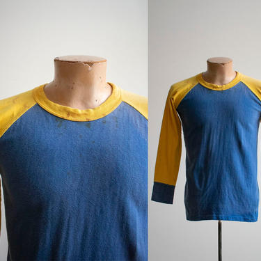 Vintage 1970s Raglan Athletic Shirt / Vintage 1970s Tshirt / Vintage Baseball Tee Small / Stranger Things Style Tshirt / Vintage Tshirt 