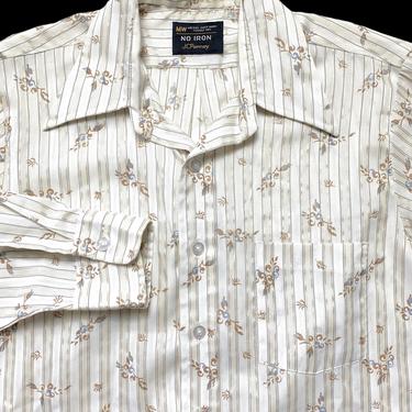 Vintage 1970s JC PENNEY Button-Up Shirt ~ M (Short) 