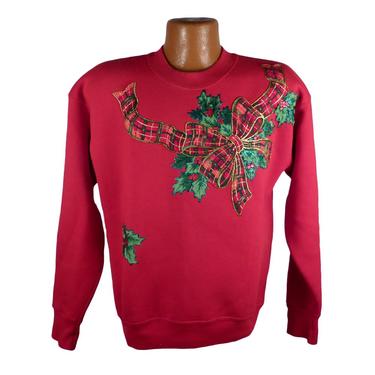 Ugly Christmas Sweater Vintage Sweatshirt Ho Made Puffy Paint Tacky Holiday 