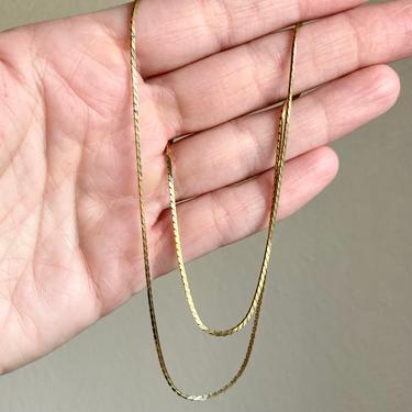 Vintage Balestra 14K 585 Yellow Gold Sleek Cobra Link Chain Necklace 18” 4.2 g. 