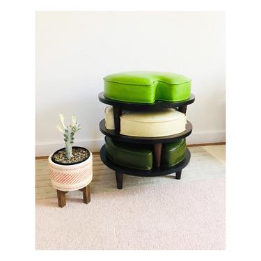 Mid Century Circular Low Stacking Ottomans / Set of 3 / FREE SHIPPING 
