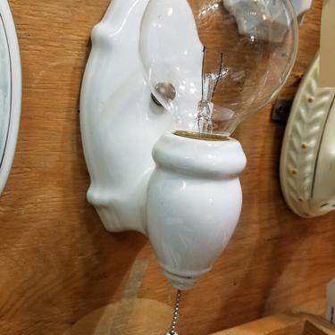 Vintage Porcelain Bath Sconce. Bare Bulb.