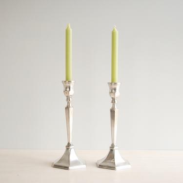 Vintage Silver-plate Candlesticks, E.G. Web Silver Candle Holders, Pair of Candle Holders 