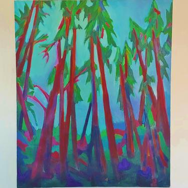 Original Oil Painting Abstract Forest 